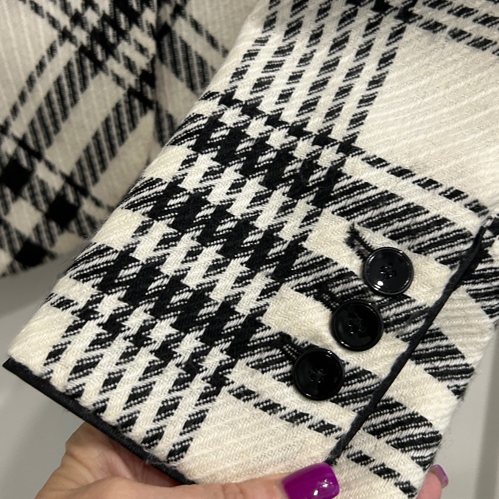 White House Black Market Tweed 40% Wool Peplum Blazer |Size 2 - Picture 5 of 10
